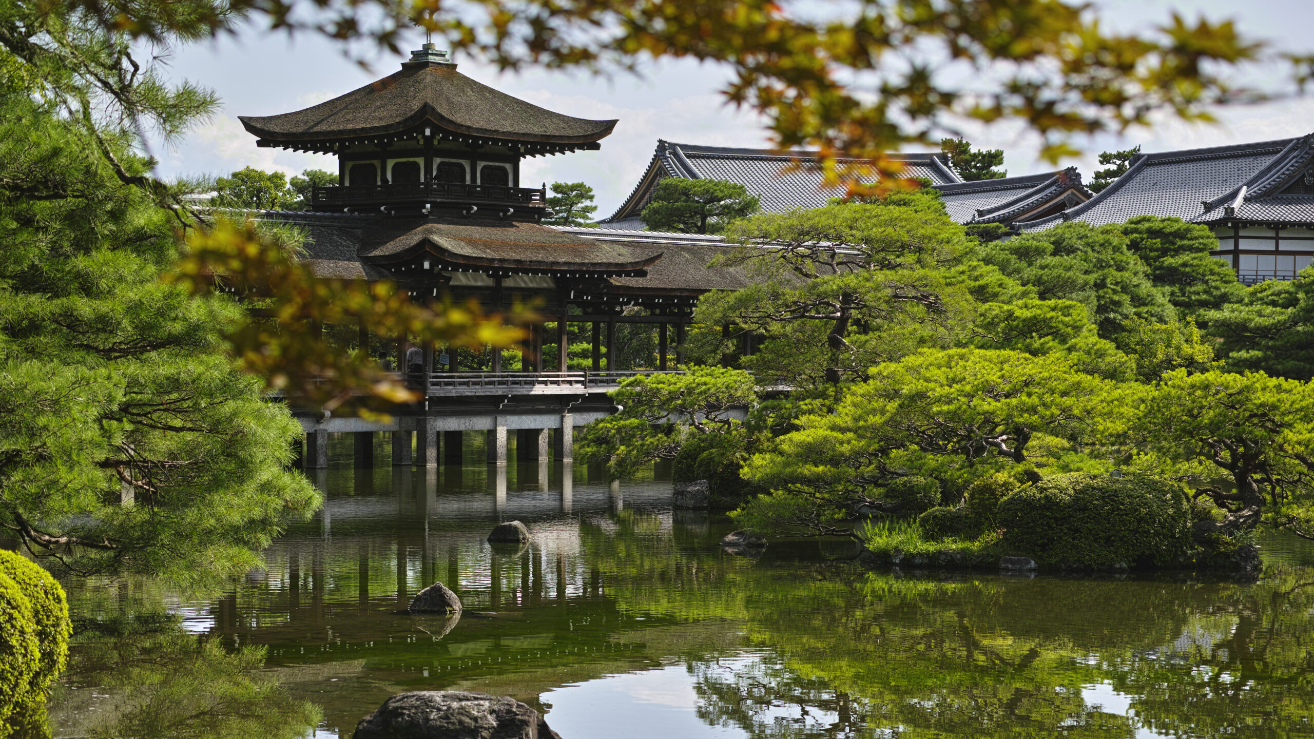 Japan Garden Pagoda Pavilion Pond Kyoto K K 2K Travel
