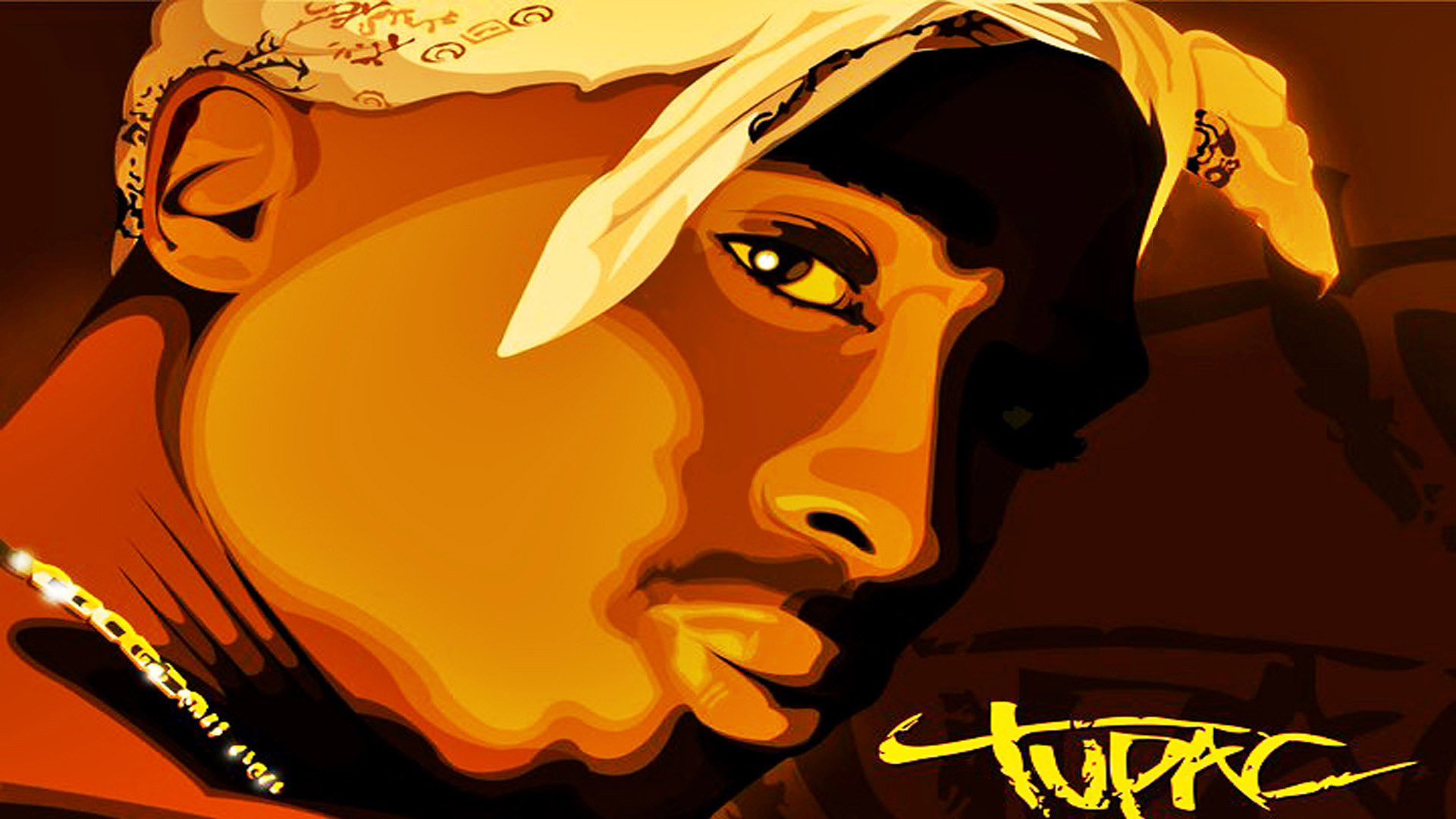 Pac Tupac Facing One Side In Brown Wallpaper 2K Music
