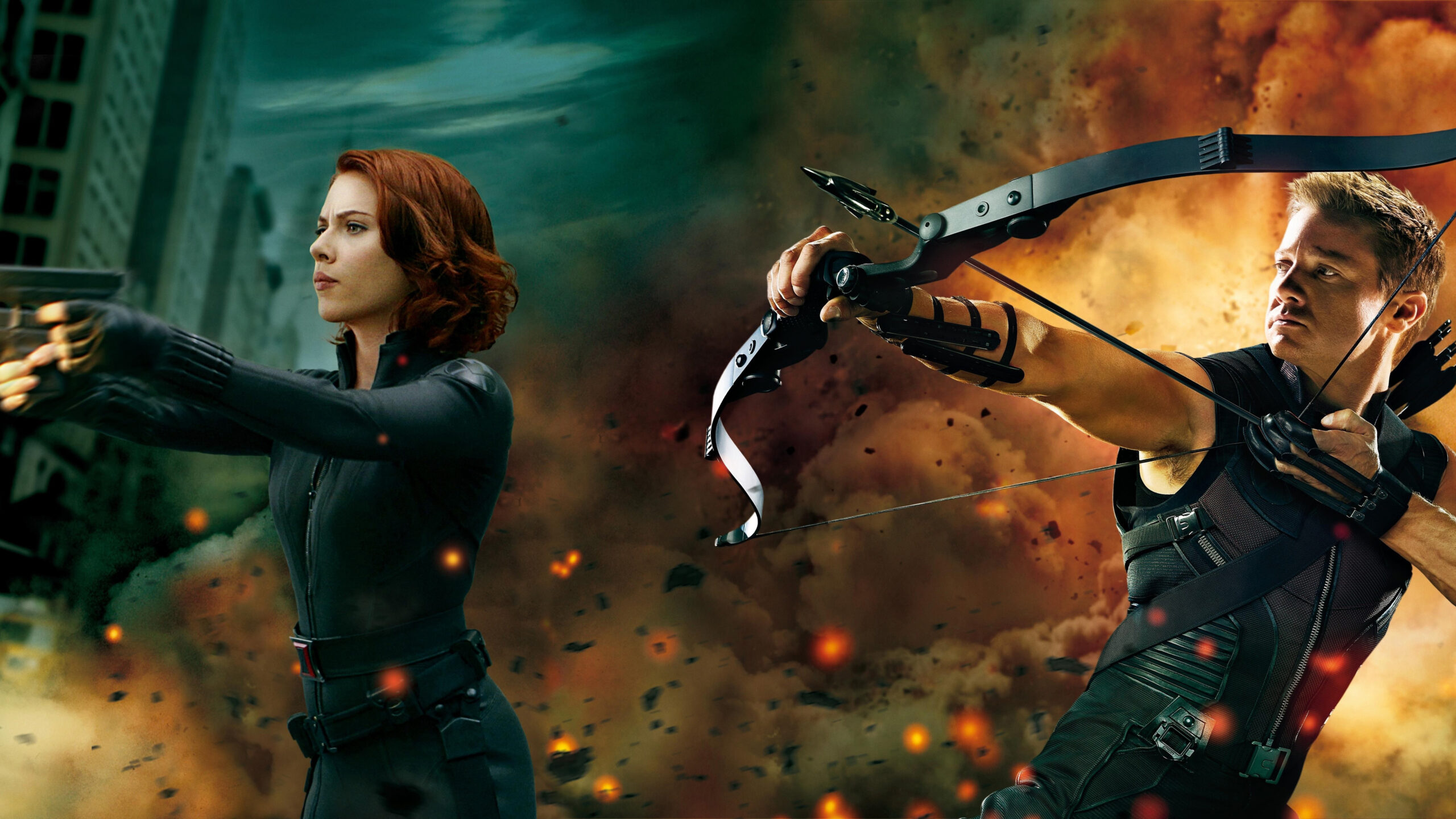 Black Widow Clint Barton Hawkeye Jeremy Renner Natasha Romanoff Scarlett Johansson K K 2K The Avengers