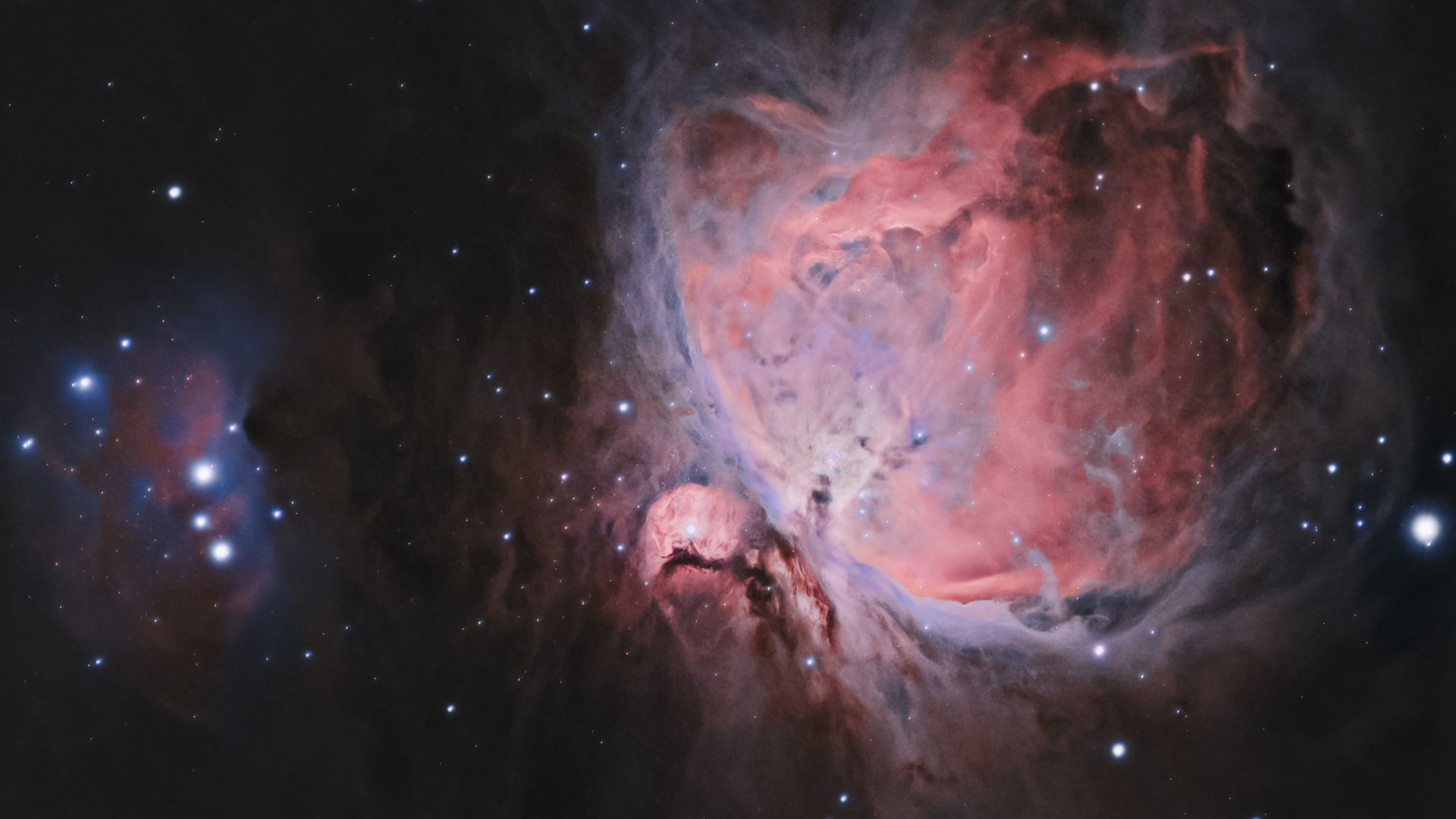 Peach Black Orion Nebula Stars Space 2K Space