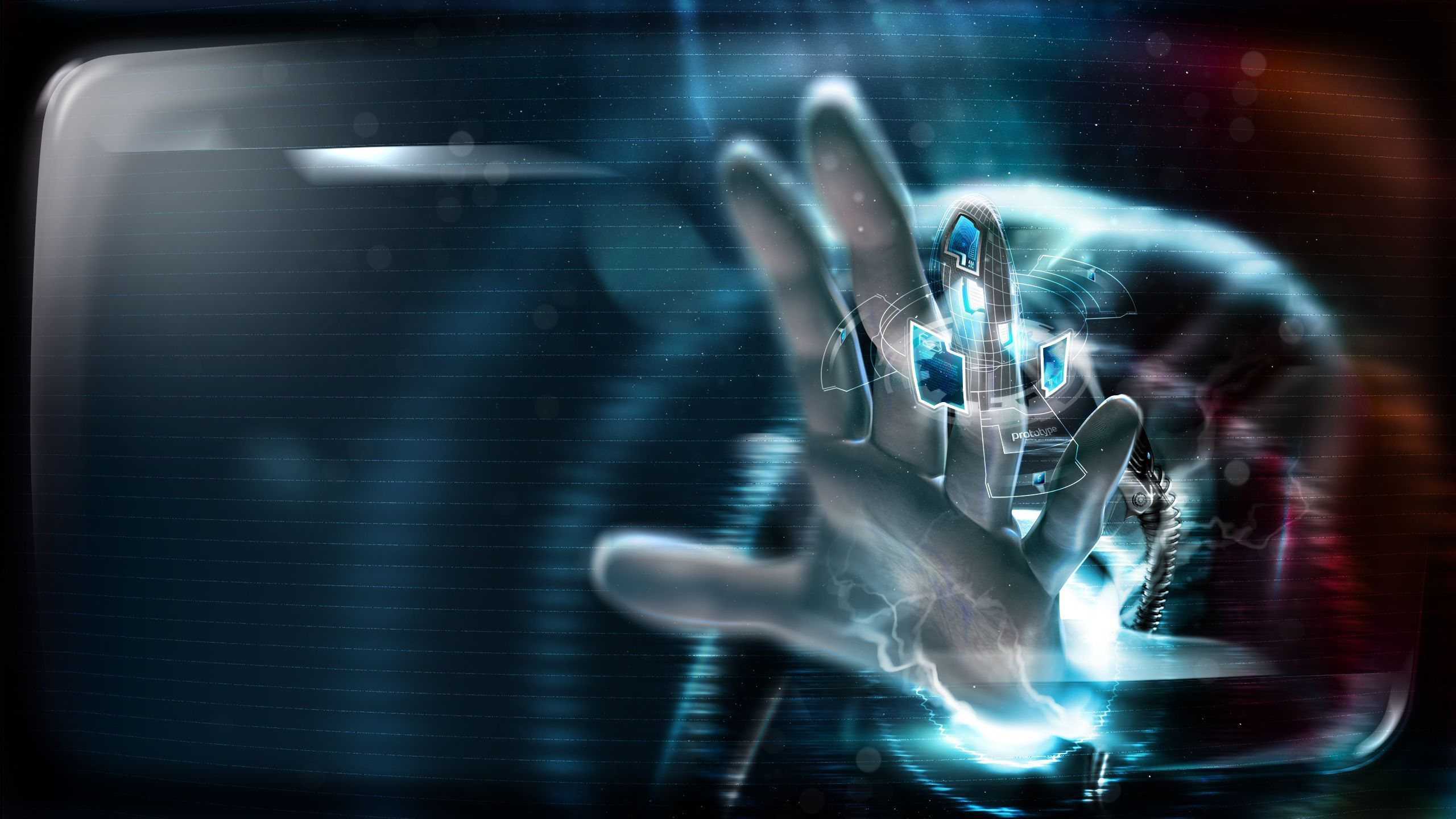 Abstract Technology Wallpaper Photoshop 2K