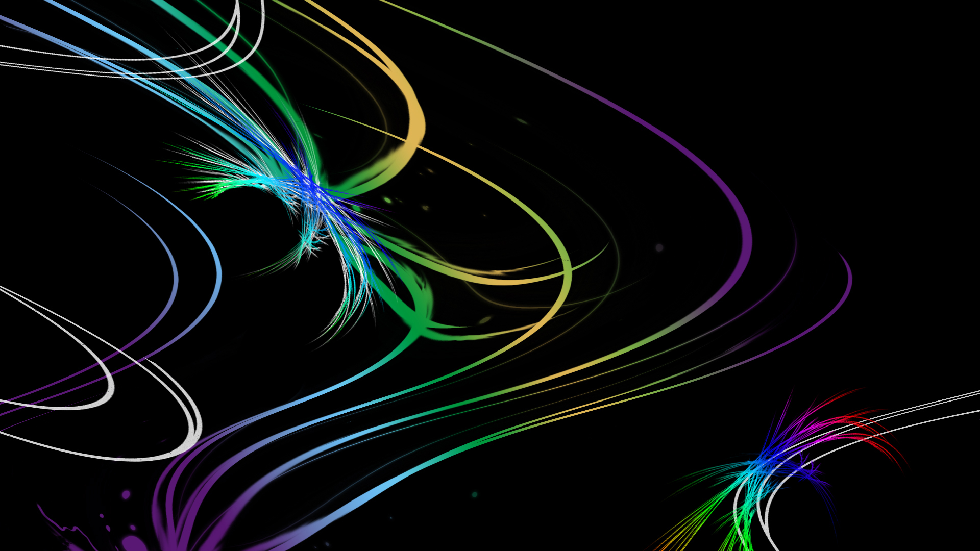 Green yellow purple blue colors gradient curves 2K abstract