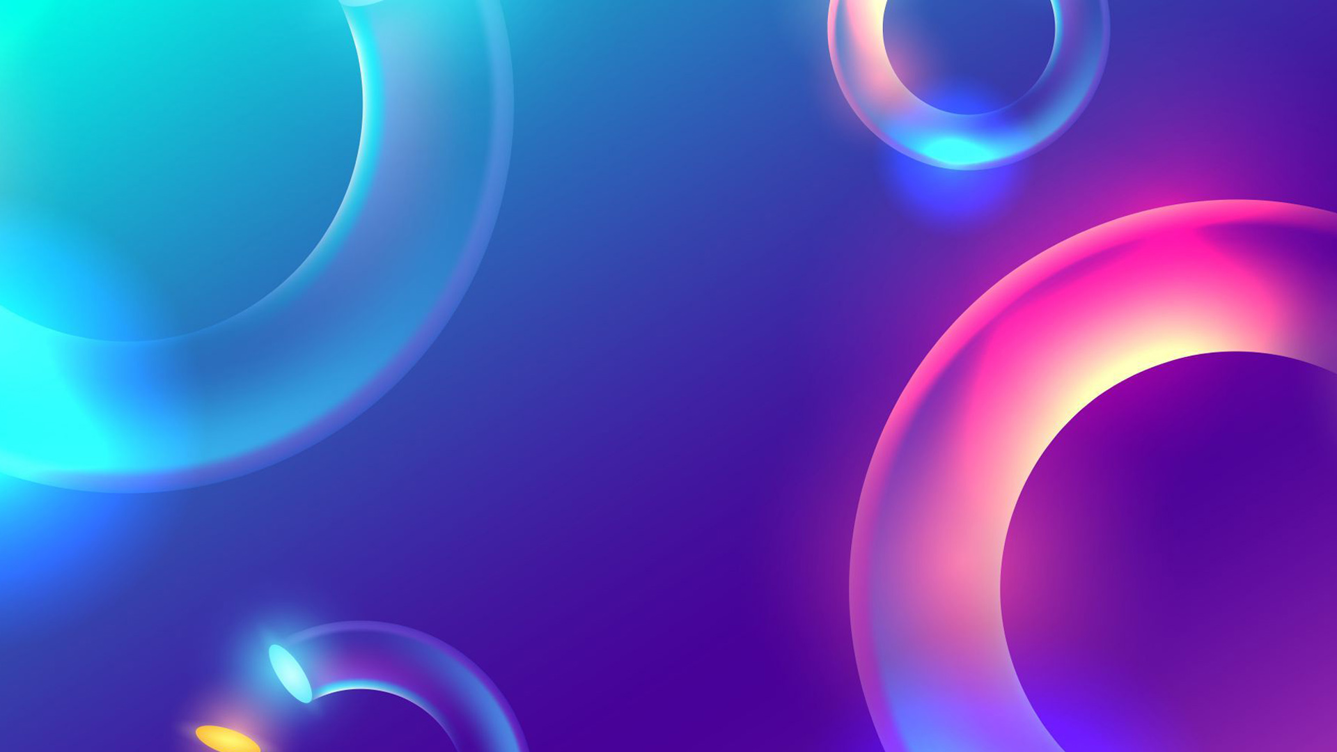 Colorful Neon Light Circles Abstraction 2K Abstract