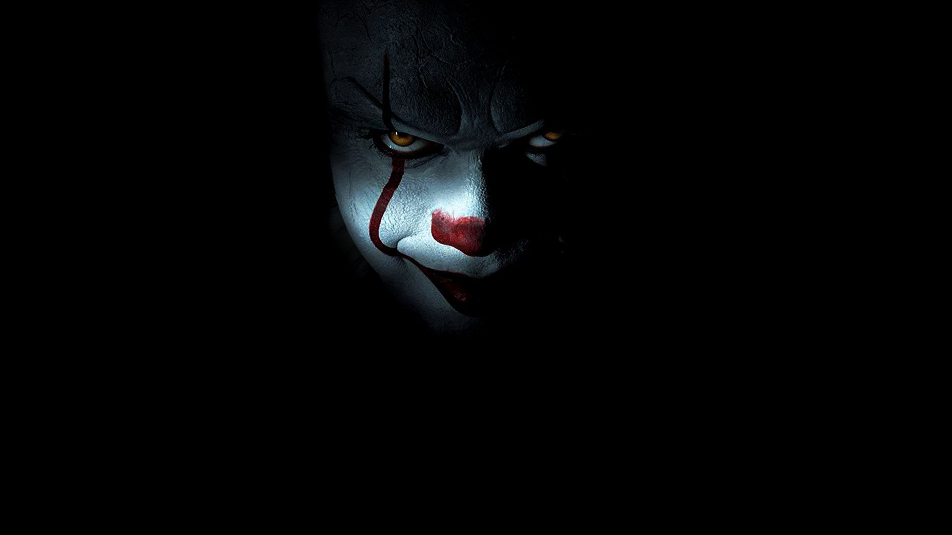 Pennywise Face In Black Wallpaper 2K Pennywise