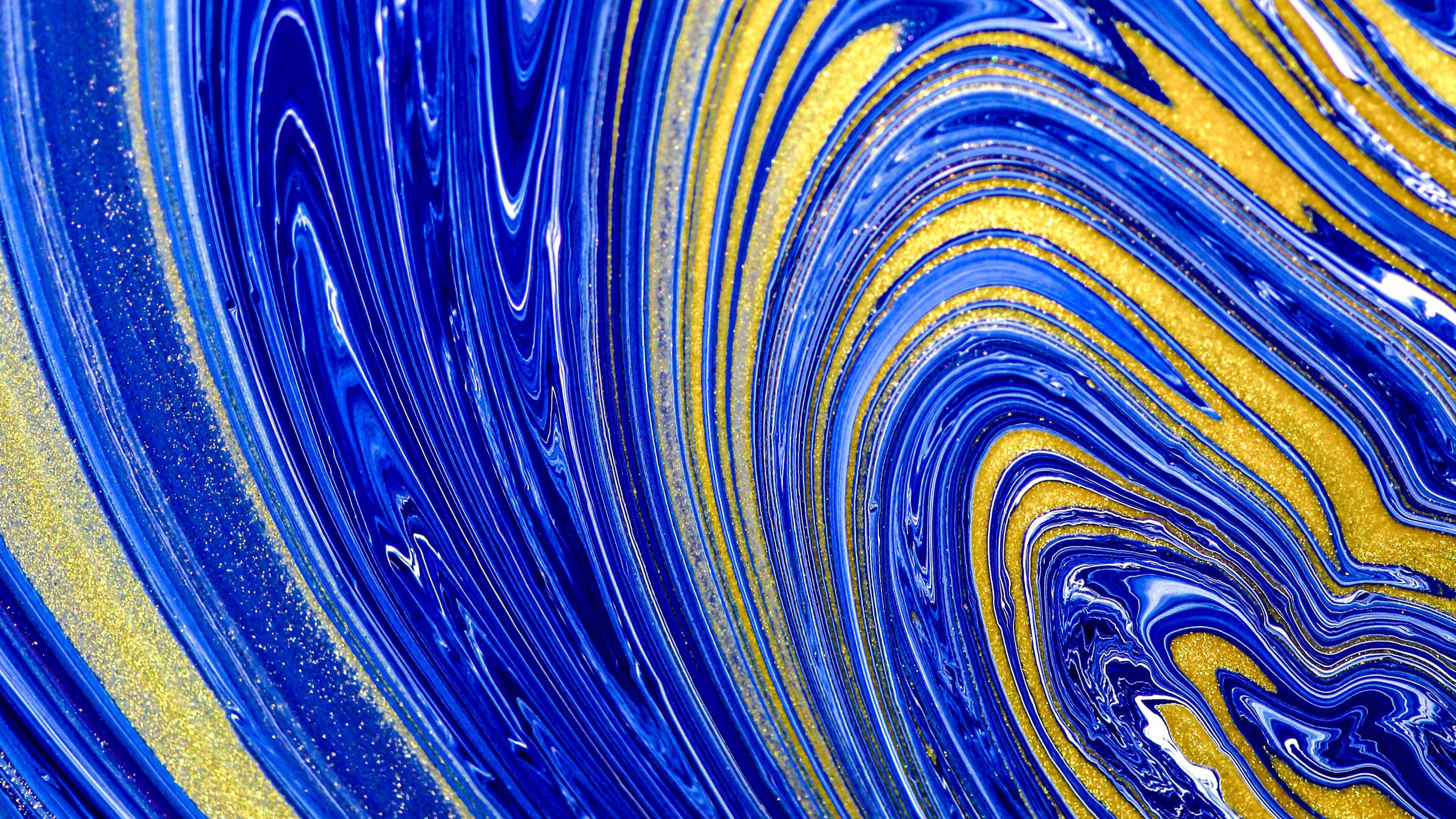 Blue Yellow Lines Stripes 2K Abstract