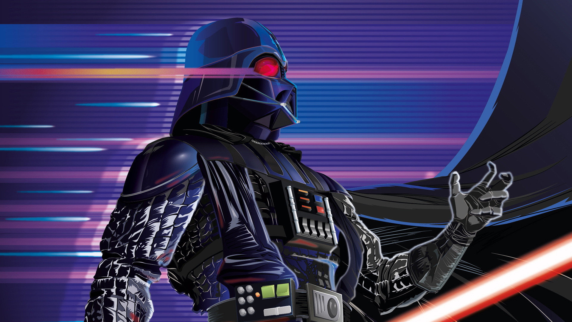 Darth Vader Sith In Blue Stripes Wallpaper Star Wars 2K Darth Vader