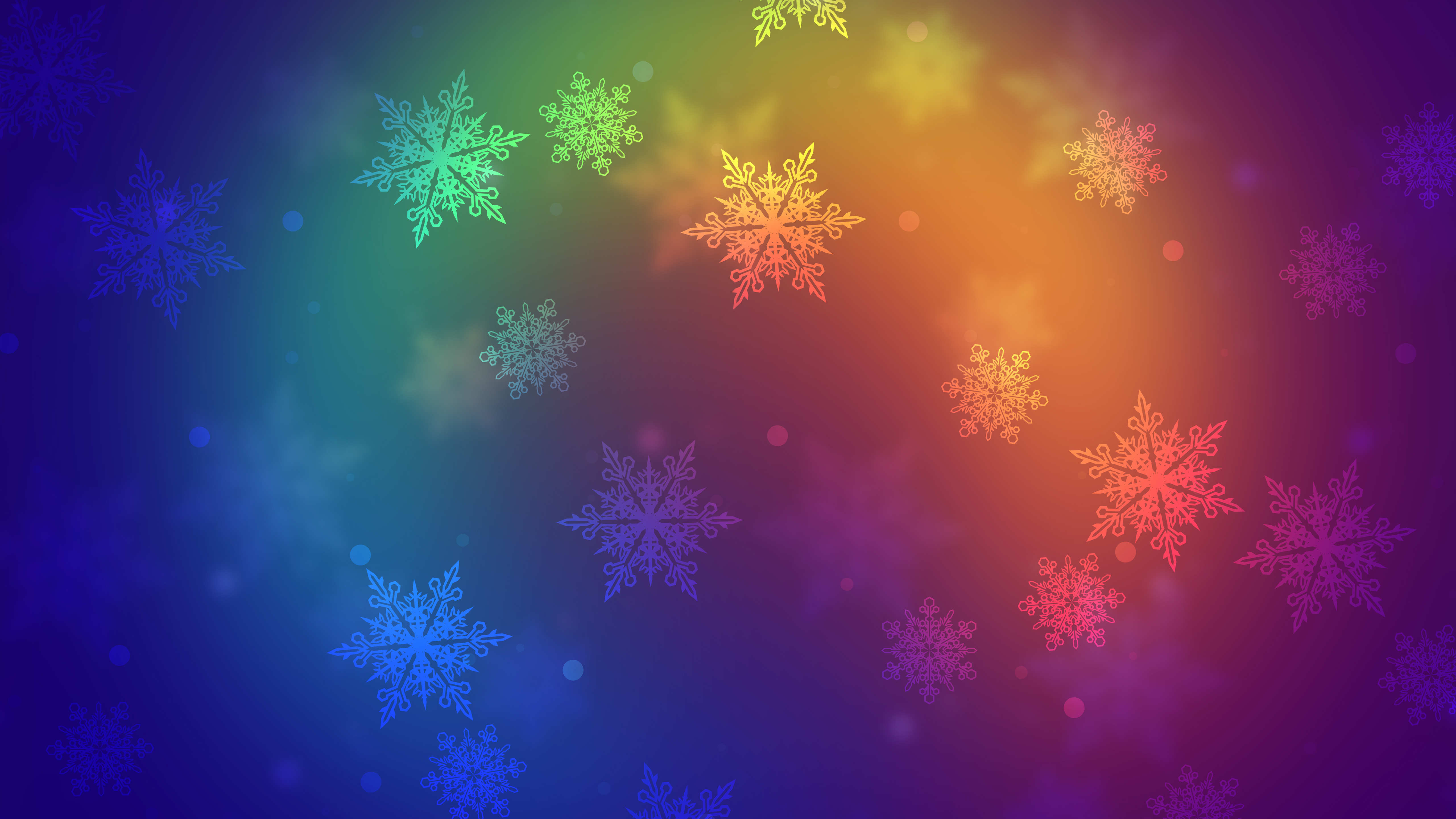 Colorful Snowflakes K