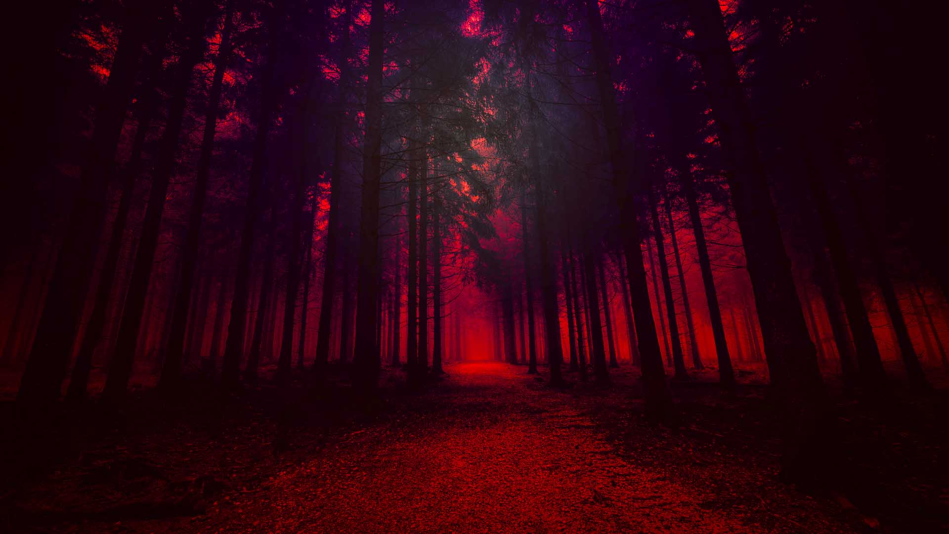 Red Forest Artistic Minimalism Retrowave Vaporwave 2K Vaporwave