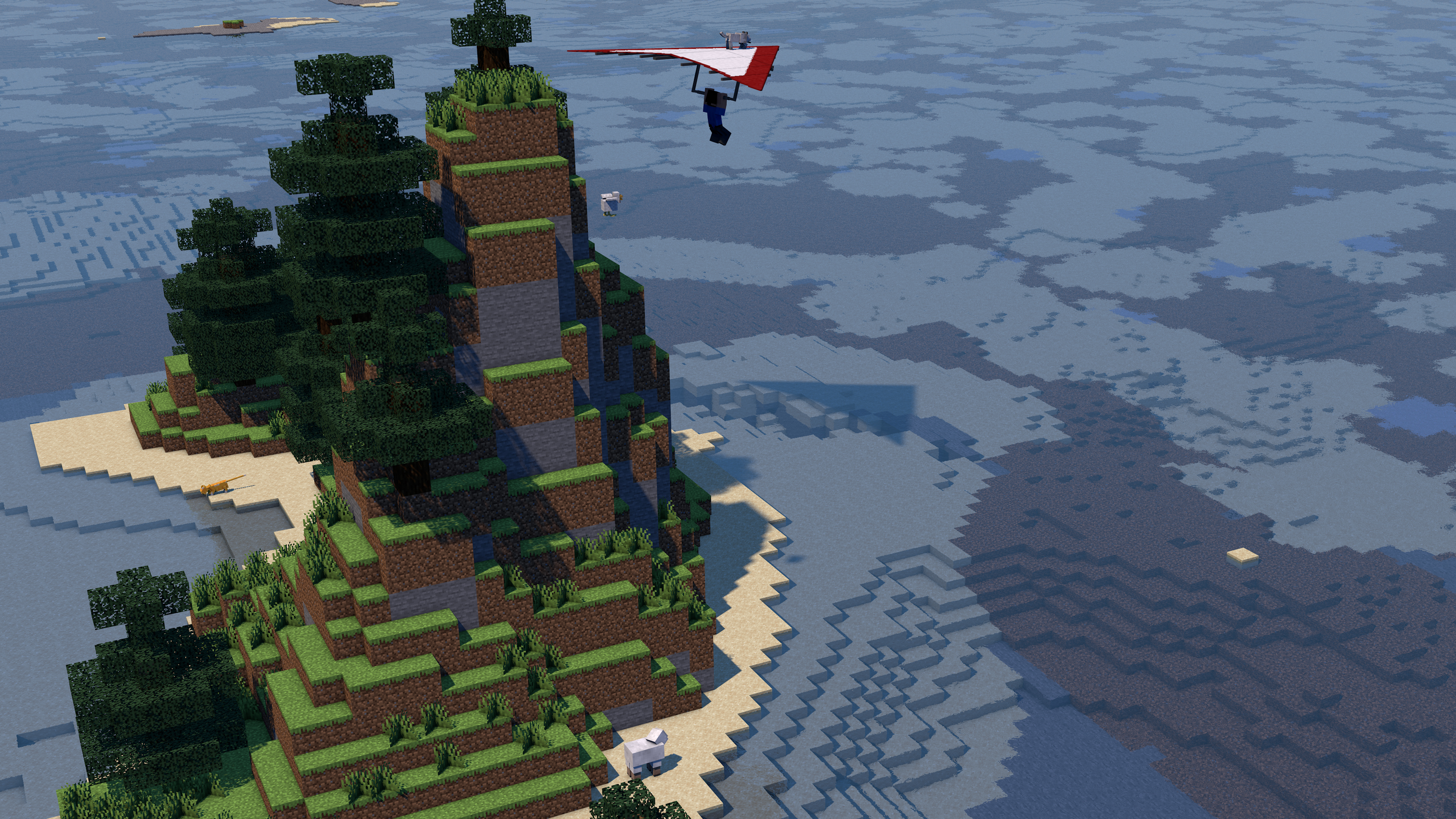 Dog Flying Above Water K 2K Minecraft