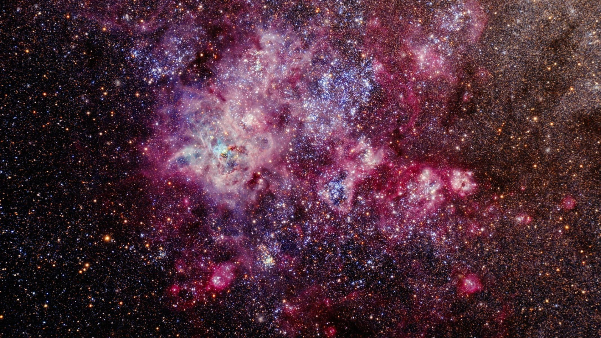 Colorful Glittering Space Stars Tarantula 2K Space