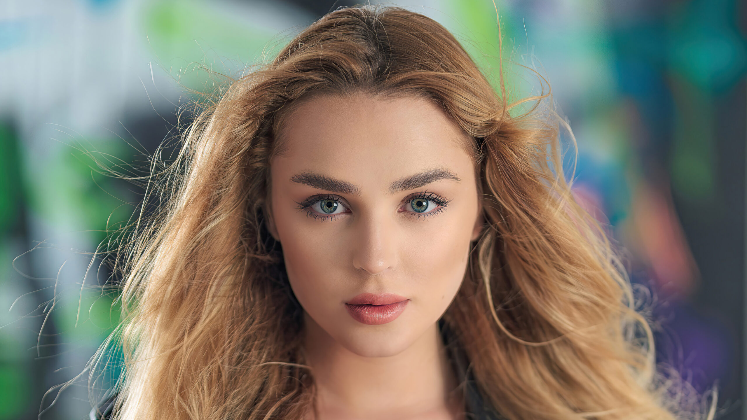Beautiful Grey Eyes Girl Model In Blur Wallpaper K 2K Girls