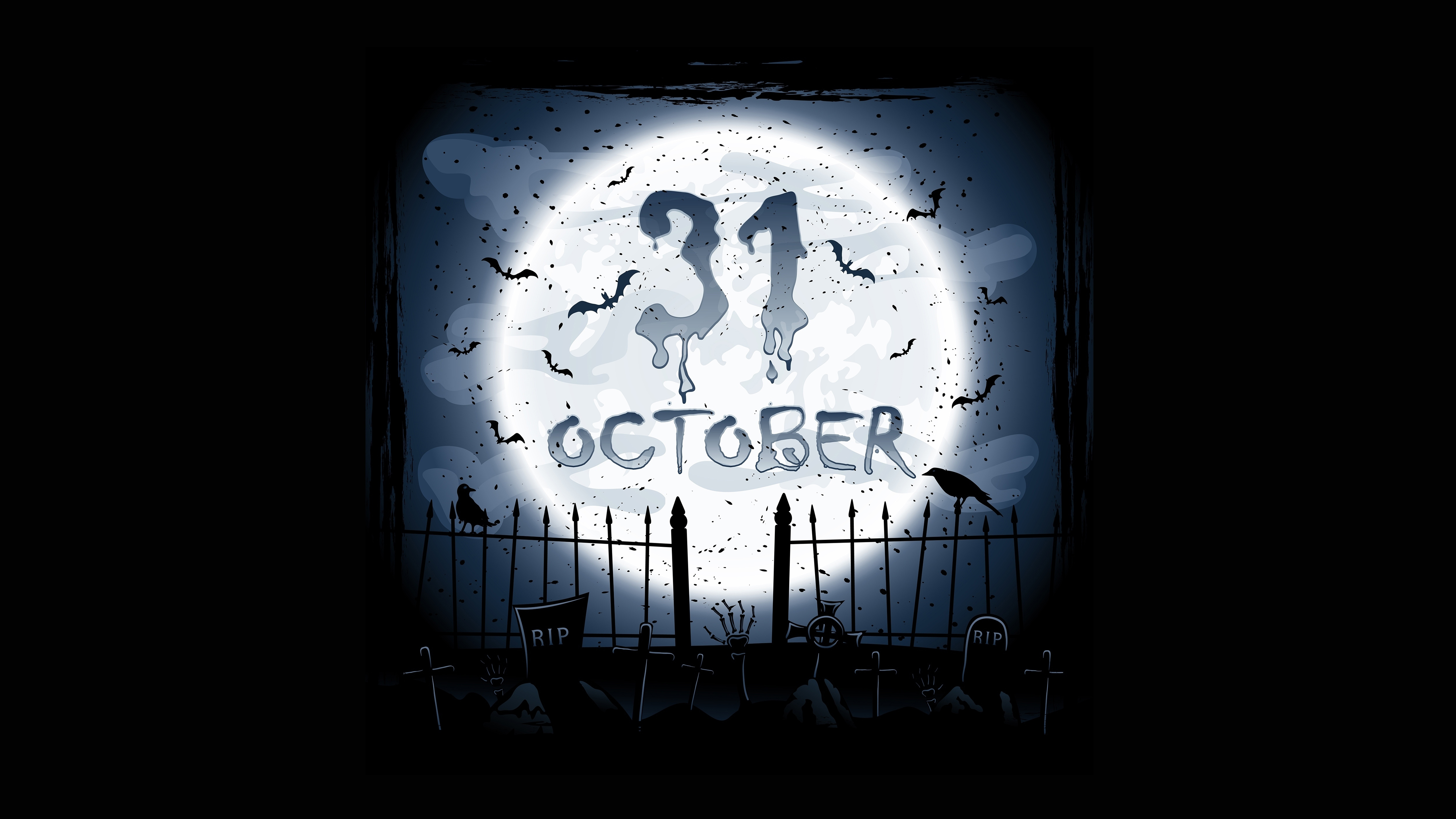 October Moon Night Halloween Fence K K 2K Halloween