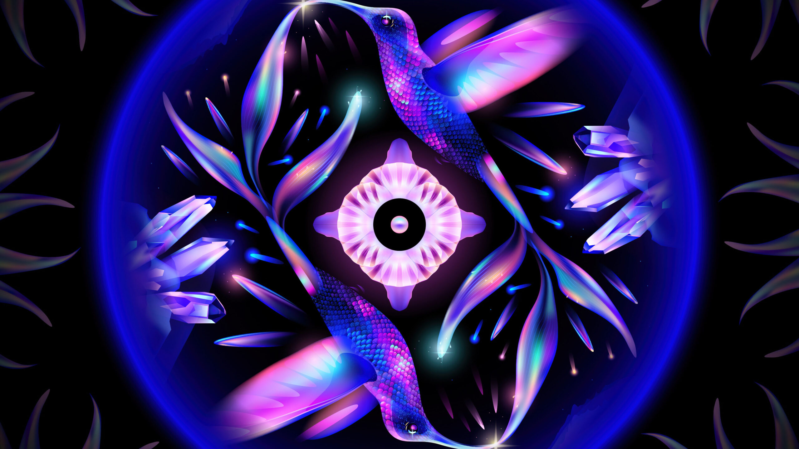 Parallel Symmetry Glowing Girly Wallpaper Abstraction K 2K Abstract