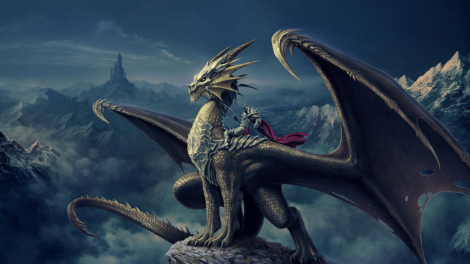 Dragon With Soldier Fantasy 2K Dragon