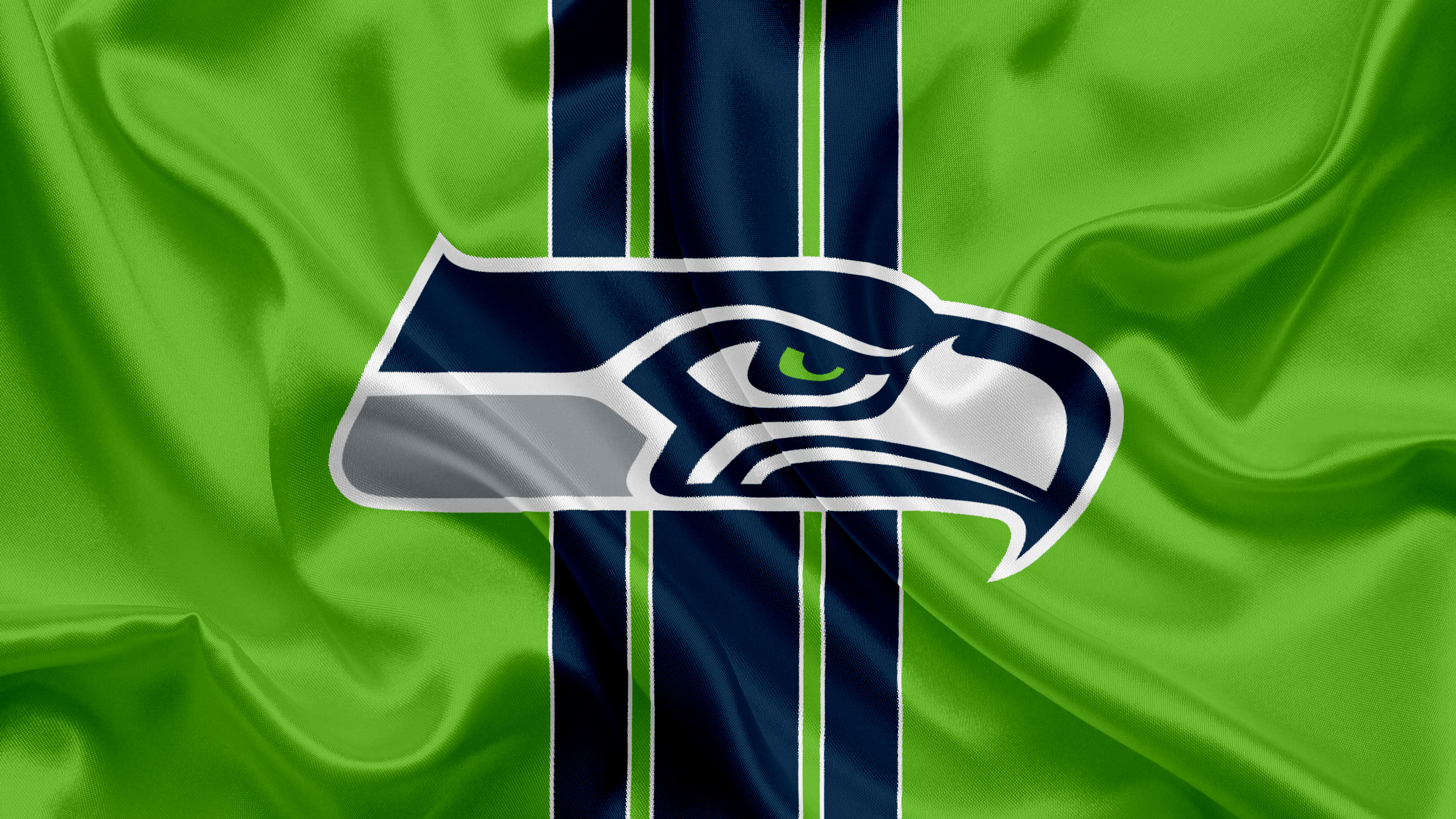 Seattle Seahawks Logo In Green Textile Wallpaper 2K Seattle Seahawks