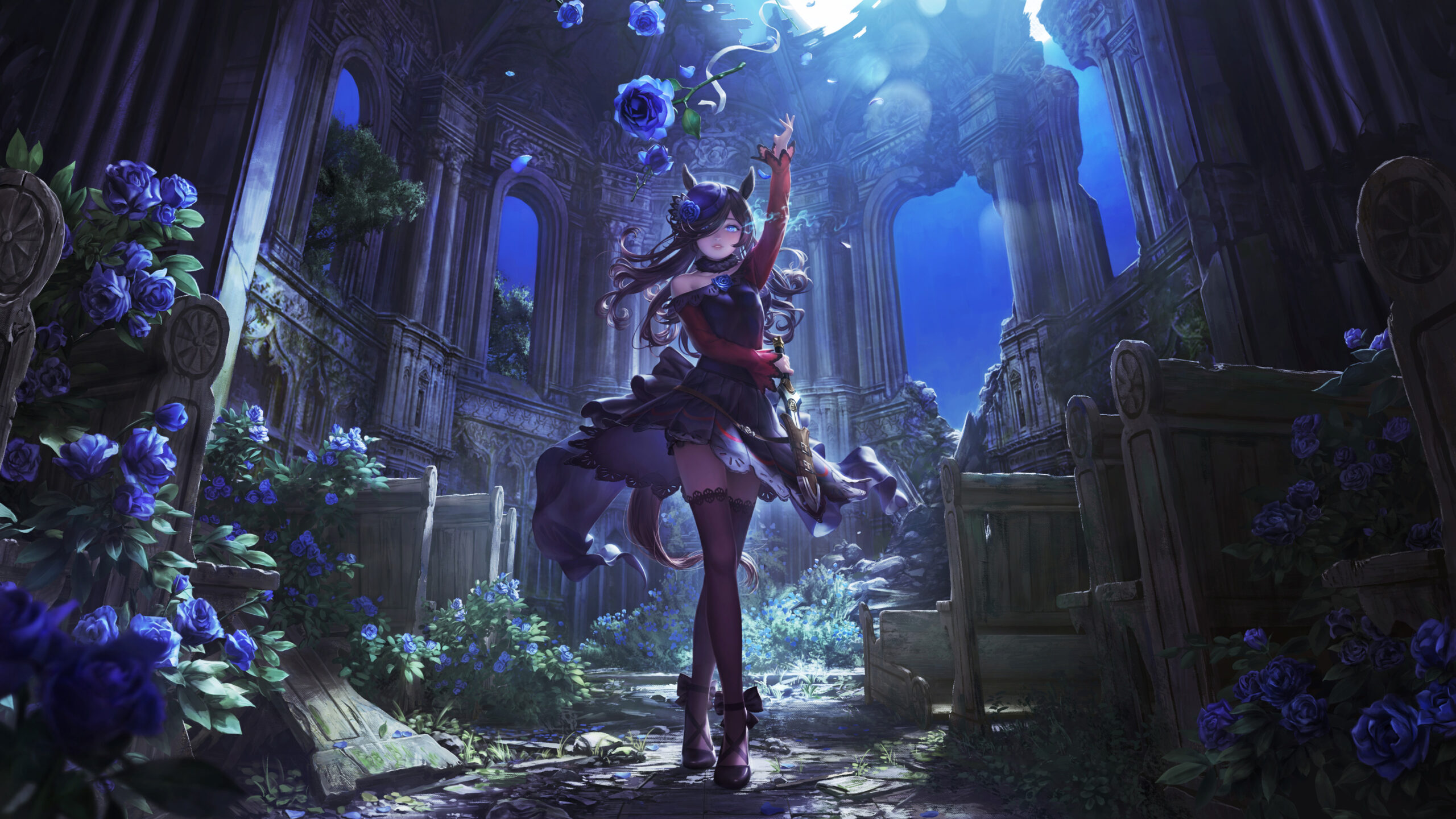 Anime Girl Red Black Dress K 2K Anime Girl