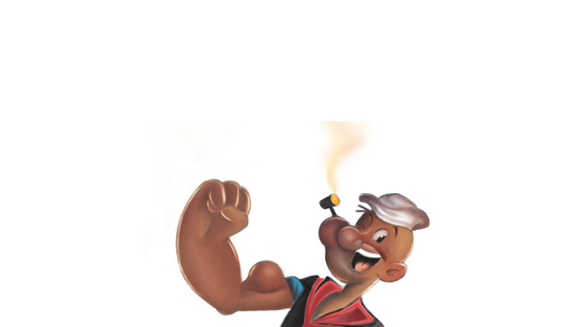 Popeye With Smoke Pipe In White Wallpaper 2K Popeye